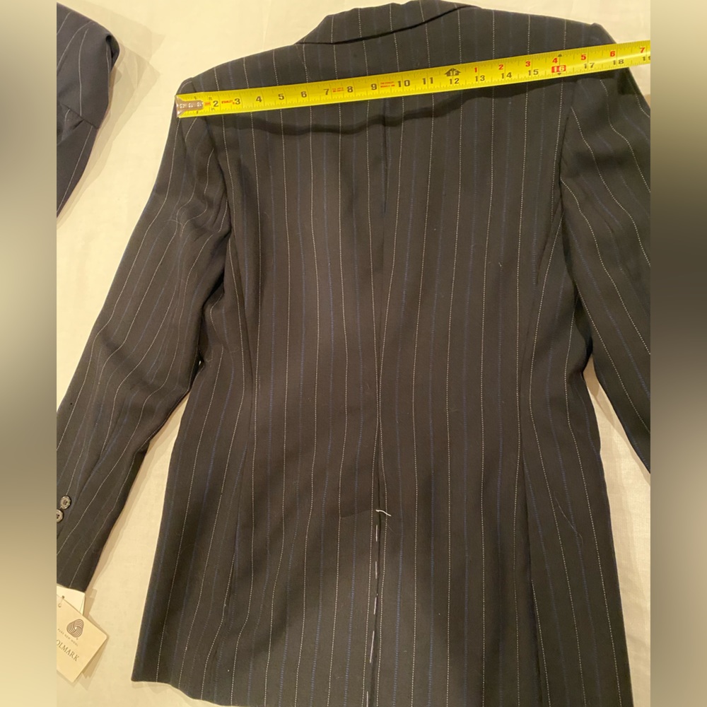 Lauren Ralf Lauren black with blue grey stripes blazer S 6 - Picture 5 of 10